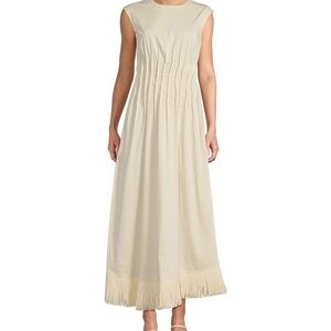 Elegant Cream Sleeveless Dress